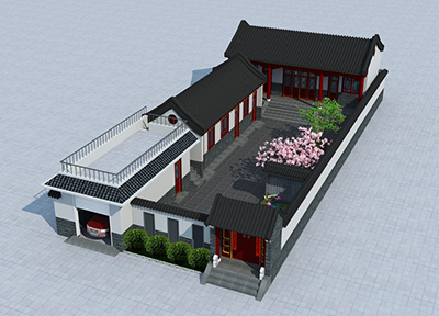一层自建房设计图，中式合院