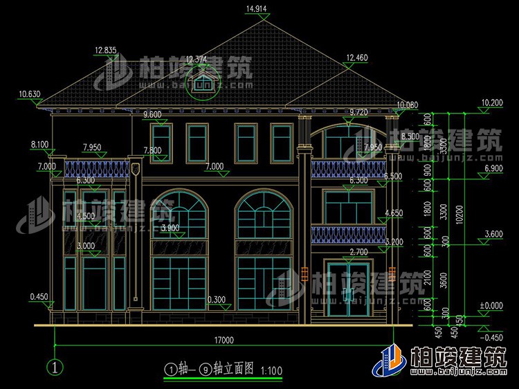 2019新农村欧式别墅设计图，三层自建房大气漂亮别墅BZ368-简欧风格