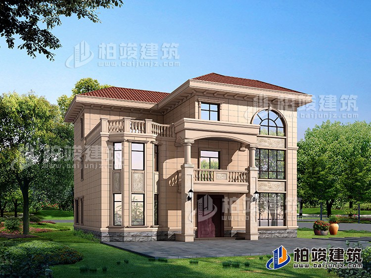 农村三层楼房设计图及效果图，复式框架结构BZ378-简欧风格