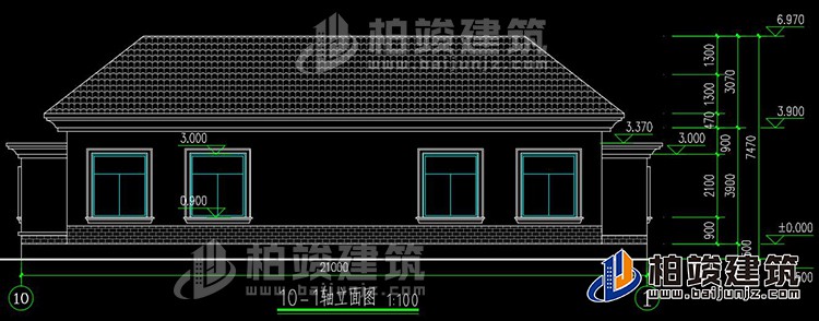 农村盖房设计大全一层房子的设计图纸，带漂亮的小院子BZ116-简欧风格