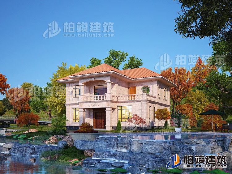 经典户型二层农村小别墅设计图，造价25万内BZ2512-简欧风格